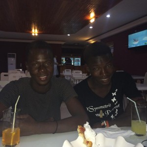 Eating with teens from an orphanage