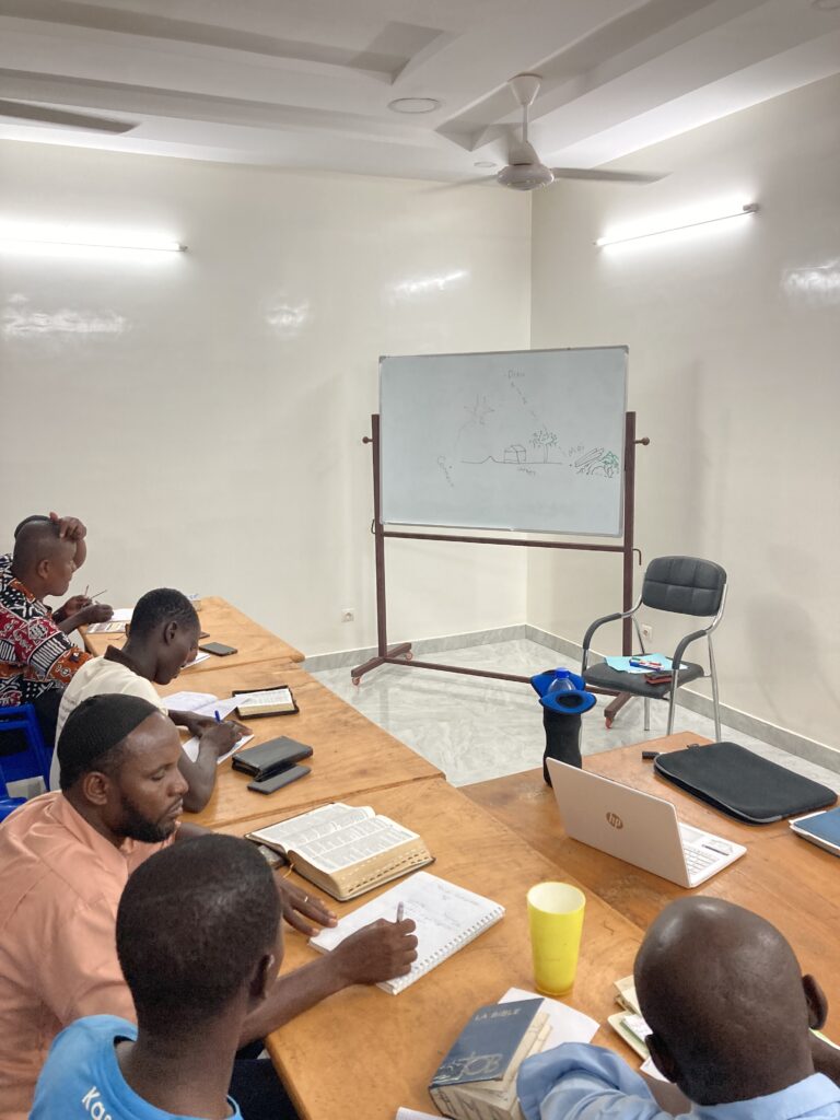 Bible school students waiting for class